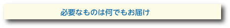 必要なものは何でもお届け